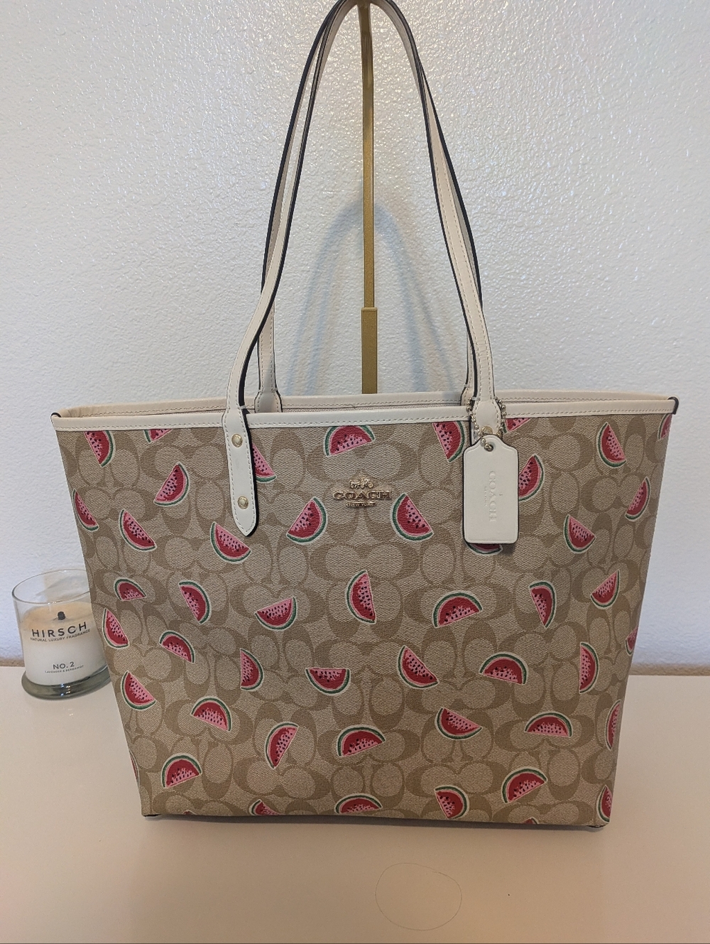 Coach Signature Watermelon Reversible Tote - Picture 2 of 10